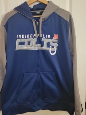 NFL Indianapolis Colts Blue and Gray Full-Zip Hoodie